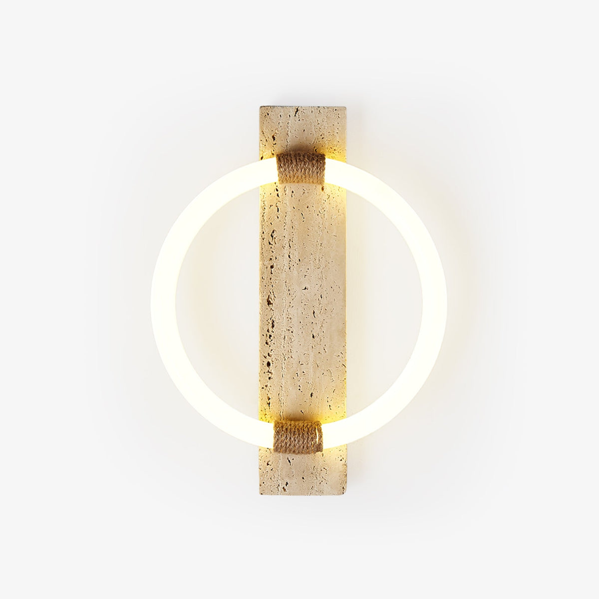 Niva Travertine Wall Sconce with Integrated LED Ring
