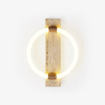 Niva Travertine Wall Sconce with Integrated LED Ring