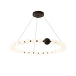 Celestial Bead Ring Chandelier – Modern LED Pendant for Dining and Living Spaces