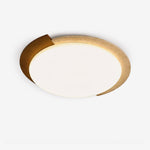 Halo Terra Ceiling Light in Yellow Travertine and Walnut