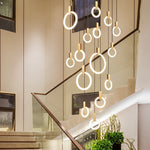 Minimalist Nordic Duplex Stair Chandelier Ha084864