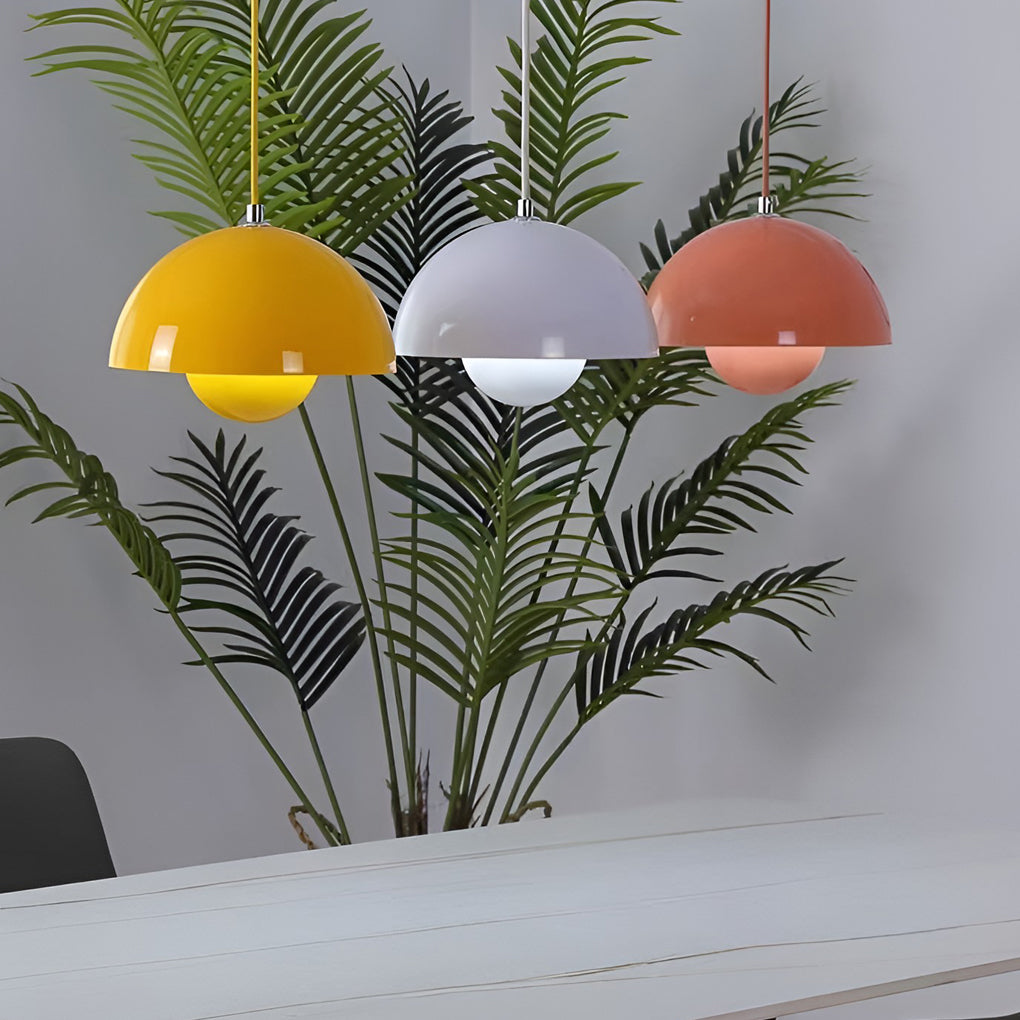 1 Light Metal Mushroom Nordic Flowerpot Pendant Light