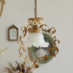 French Style Vintage Full Copper Crystal Glass Chandelier