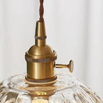 Bronze Walnut Wood Amber Patterned Glass Chandelier
