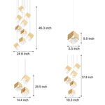 Glass Square Cube Stainless Steel Led Modern Spiral Long Chandelier