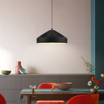 Pleat Box Led Pendant Light 1 Light Black White Aluminum Hanging Lamp