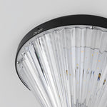Ribbed Solar LED Outdoor Lantern in Matte Black