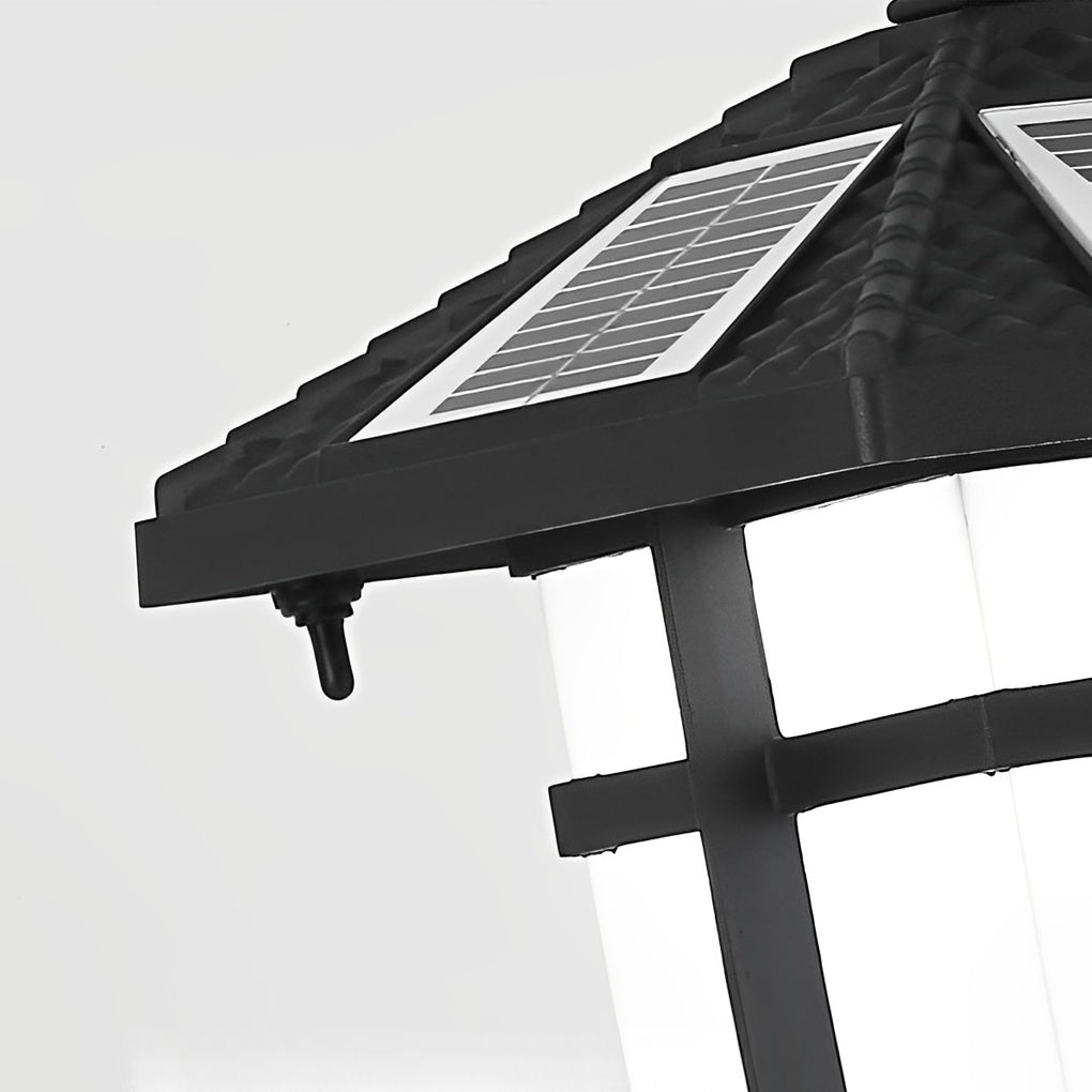 Solar-Powered LED Bollard Lights with Asian-Inspired Design for Modern Outdoor Spaces