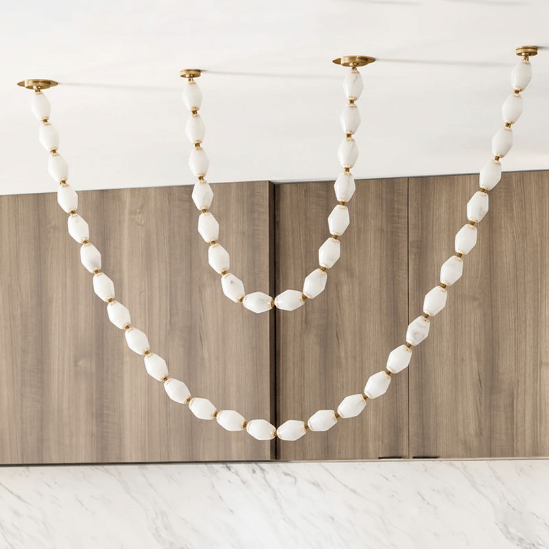 Riviere Glass Chain Chandelier – Modern Linear LED Pendant Light