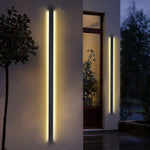 Linear LED Outdoor Wall Light in Black Metal, Waterproof Architectural Sconce