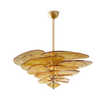 Petals Glass Chandelier – Hand-Blown Art Glass Pendant Light in Gold