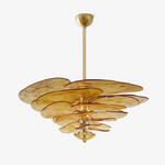 Petals Glass Chandelier – Hand-Blown Art Glass Pendant Light in Gold