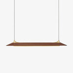 Mernoe Wooden Linear Chandelier with Brass Accents for Modern Interiors