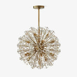 Dickinson Crystal Chandelier — Modern Gold Starburst Pendant Light for Dining Room and Foyer