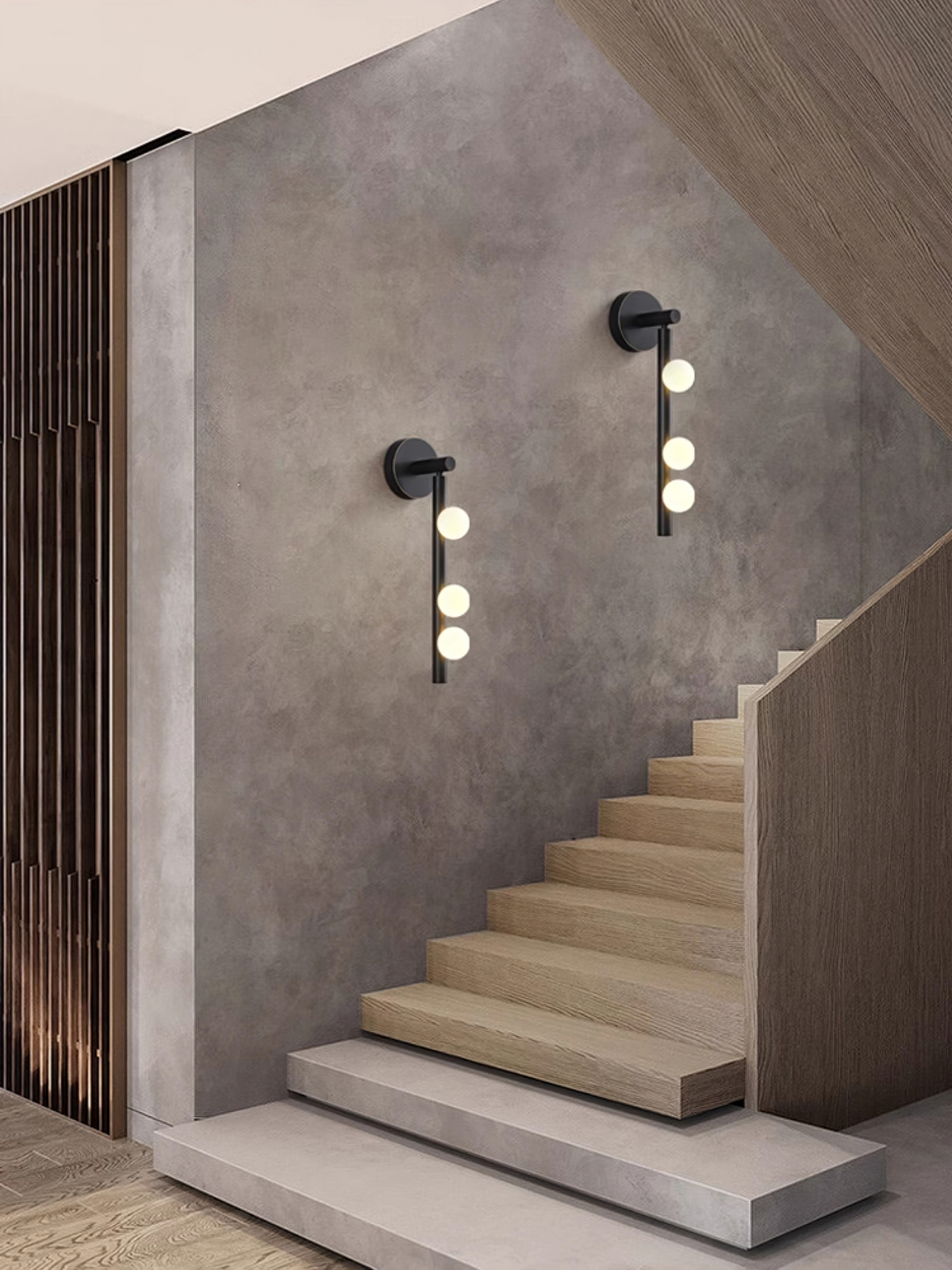Brass Glass Tube Plug In Wall Lamp