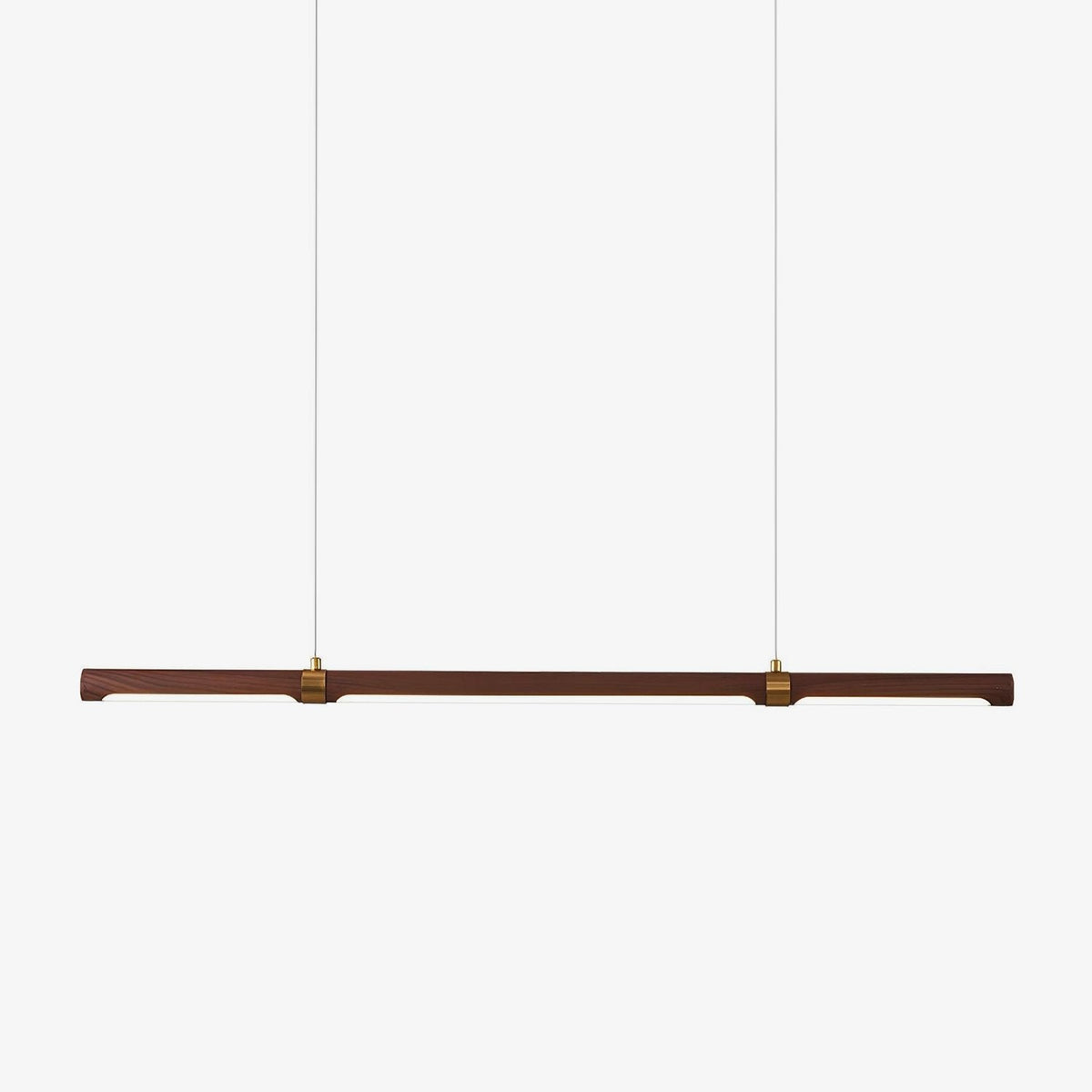Meblo Linear LED Pendant Light in Gold or Walnut