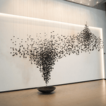 Charcoal Hourglass Chandelier — Modern Stone Pendant for Grand Interiors