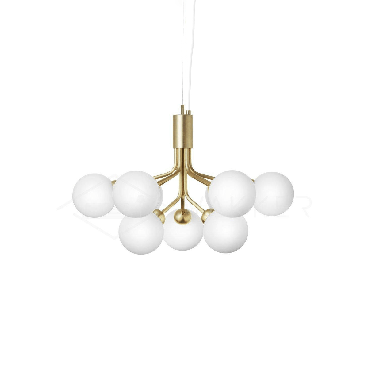 Artisan Glass Globe Cluster Chandelier in Brass or Black