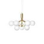 Artisan Glass Globe Cluster Chandelier in Brass or Black