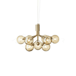 Artisan Glass Globe Cluster Chandelier in Brass or Black