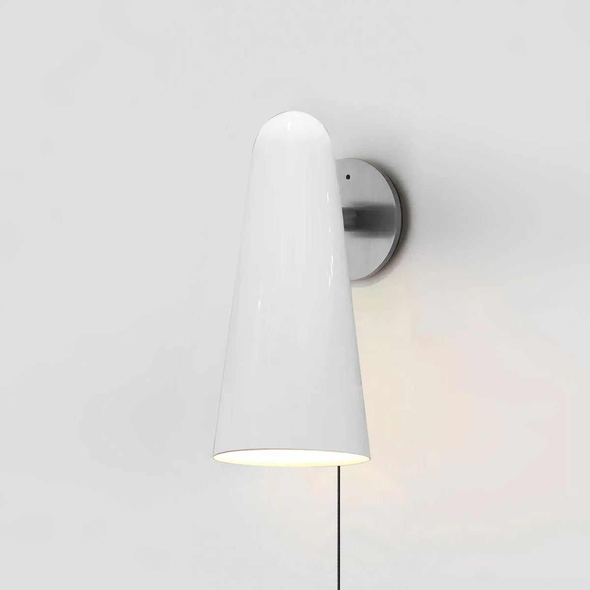 Conical Glass Plug In Wall Lamp