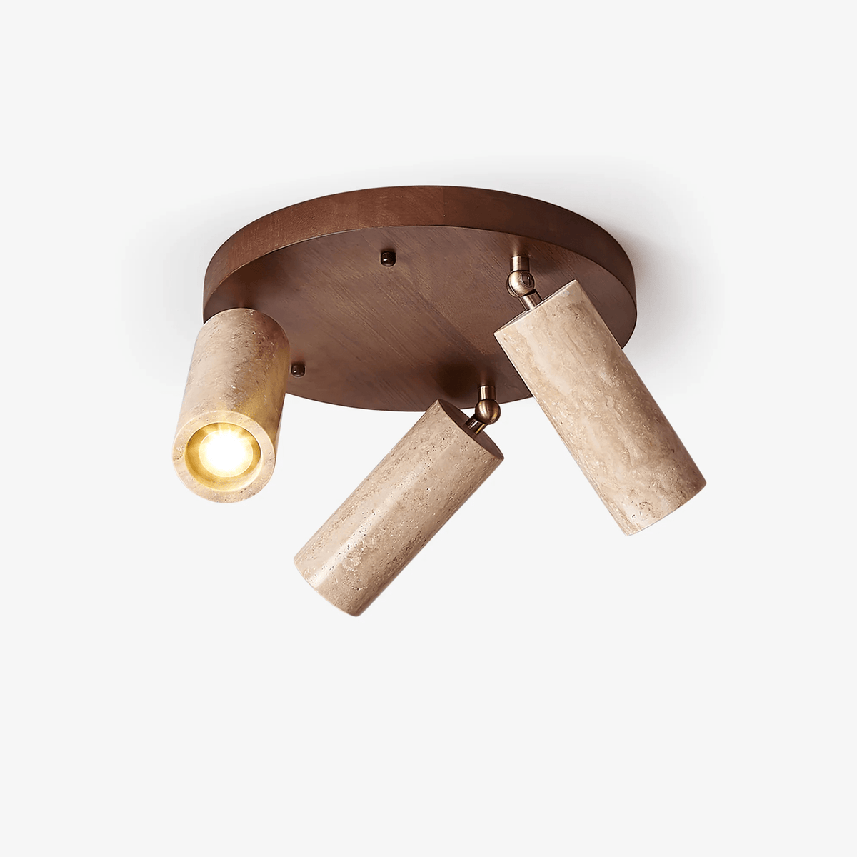 Terra Beam Ceiling Light in Travertine and Wood