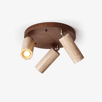 Terra Beam Ceiling Light in Travertine and Wood