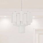 Frosted Mist Glass Tube Chandelier for Modern Interiors