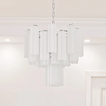 Frosted Mist Glass Tube Chandelier for Modern Interiors