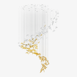 Flying Leaves Crystal Chandelier – Modern Handblown Glass Pendant Light for Dining Room and Living Room