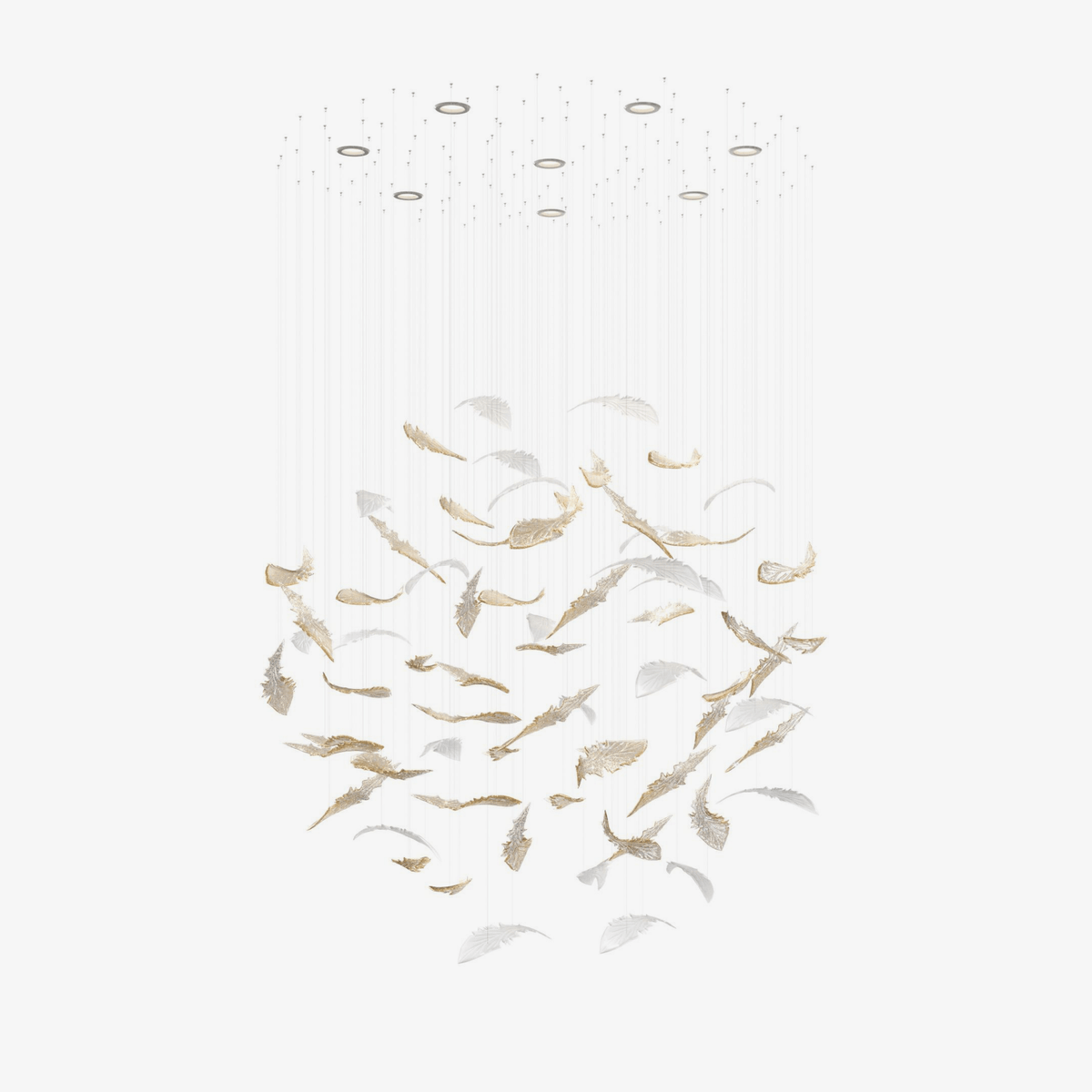 Nectar Leaves Crystal Chandelier | Modern Designer Pendant Light for Dining Room & Living Room