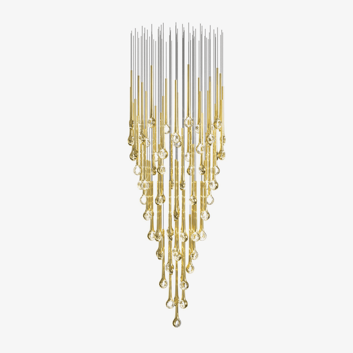 Eyelet Linear LED Chandelier in Chrome, Gold, or Rose Gold