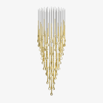 Eyelet Linear LED Chandelier in Chrome, Gold, or Rose Gold