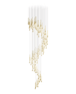 Eyelet Linear LED Chandelier in Chrome, Gold, or Rose Gold