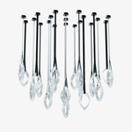 Origin Designer Chandelier in Black Metal and Glass