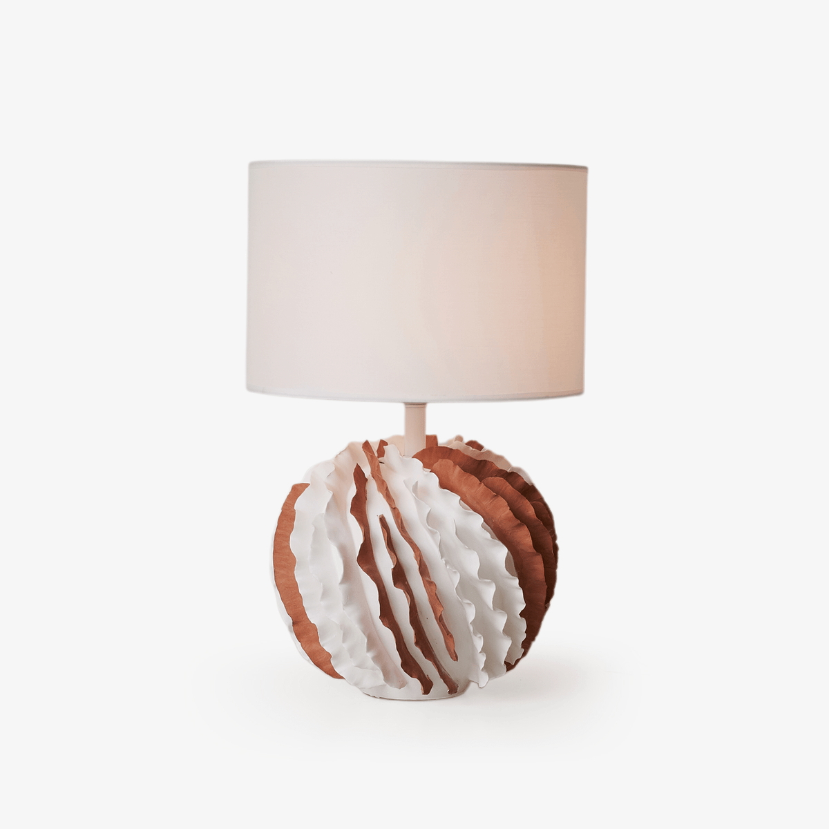 Terralune Ceramic Table Lamp with Linen Shade for Living Room and Bedroom