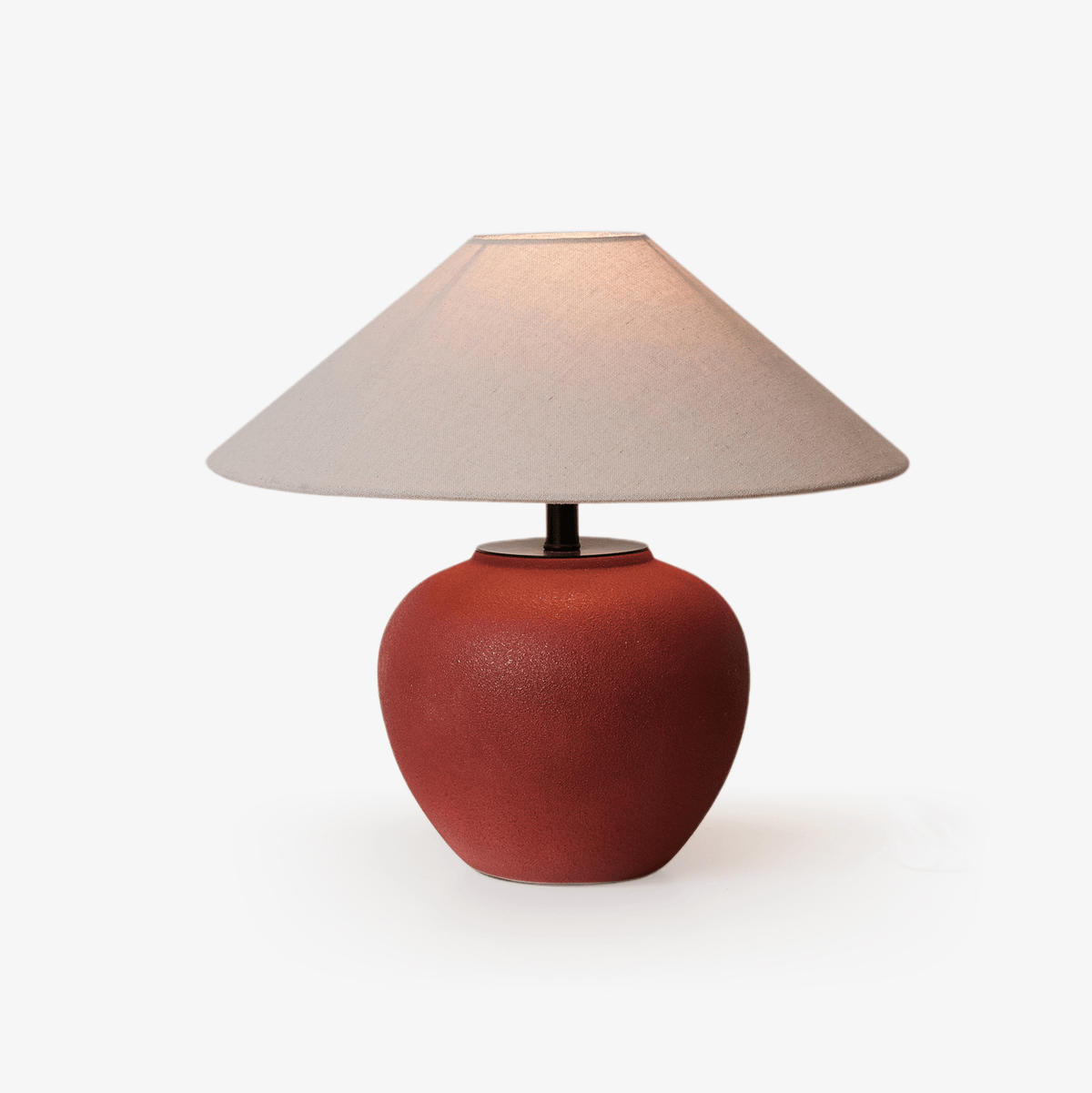 Terra Rouge Ceramic Table Lamp with Linen Shade for Living Room & Bedroom