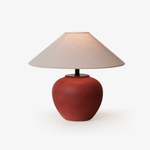 Terra Rouge Ceramic Table Lamp with Linen Shade for Living Room & Bedroom