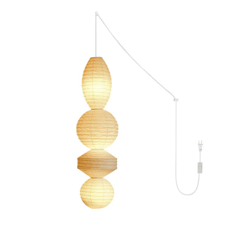 Ori Lantern Swag Pendant Light – Handcrafted Mulberry Paper Hanging Lamp