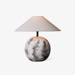 Luna Terra Ceramic Table Lamp with Linen Shade for Modern Interiors