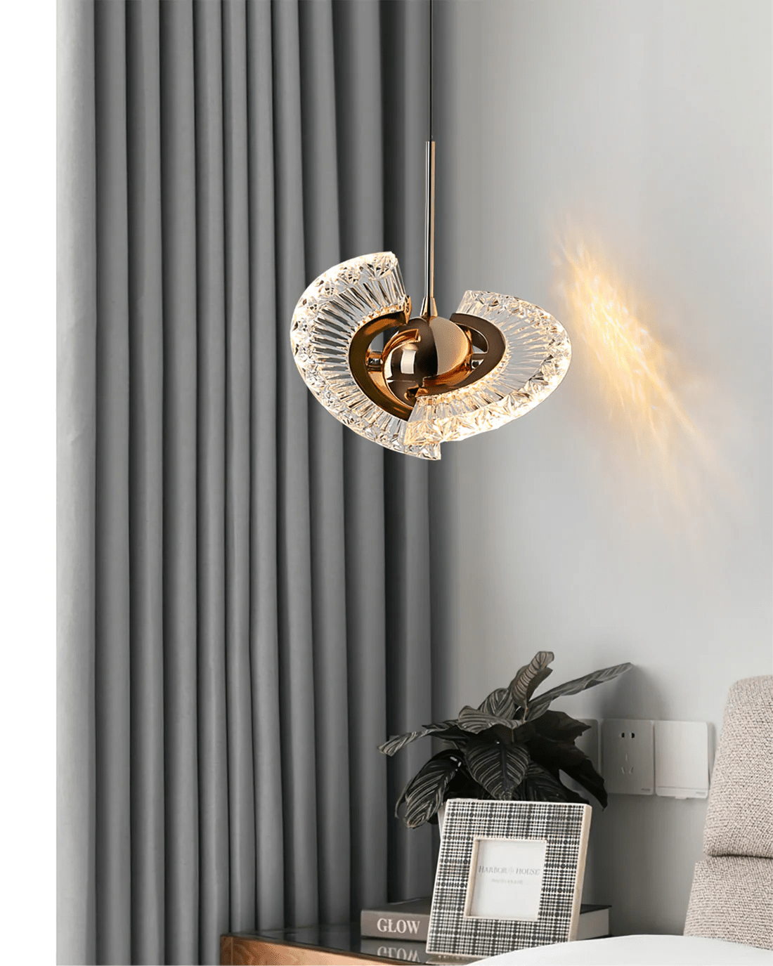 Zyra Modern Brass LED Pendant Light for Dining Room and Living Room