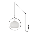 Medieval Swag Pendant Light in Chrome with Cream Glass Shade