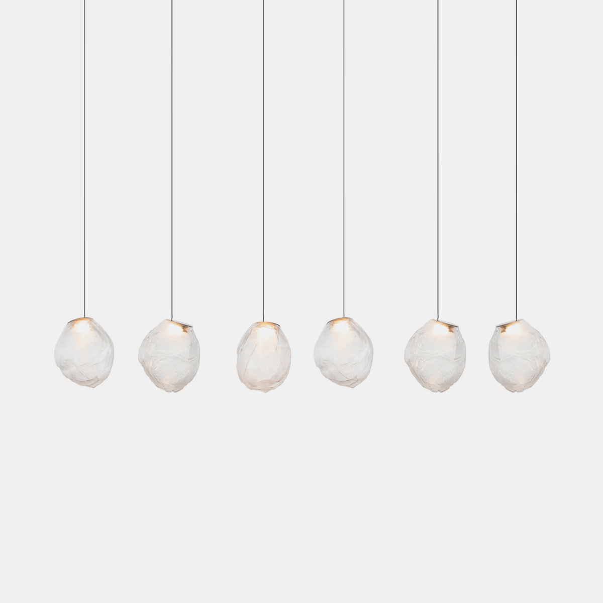 Liquid Glass Stone Pendant Light – Sculptural Blown Glass Chandelier
