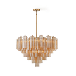 Virella Glass Chandelier — Five-Tier Tronchi Glass in Brass