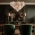 Virella Glass Chandelier — Five-Tier Tronchi Glass in Brass