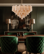Virella Glass Chandelier — Five-Tier Tronchi Glass in Brass