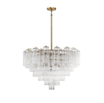 Virella Glass Chandelier — Five-Tier Tronchi Glass in Brass