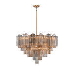 Virella Glass Chandelier — Five-Tier Tronchi Glass in Brass