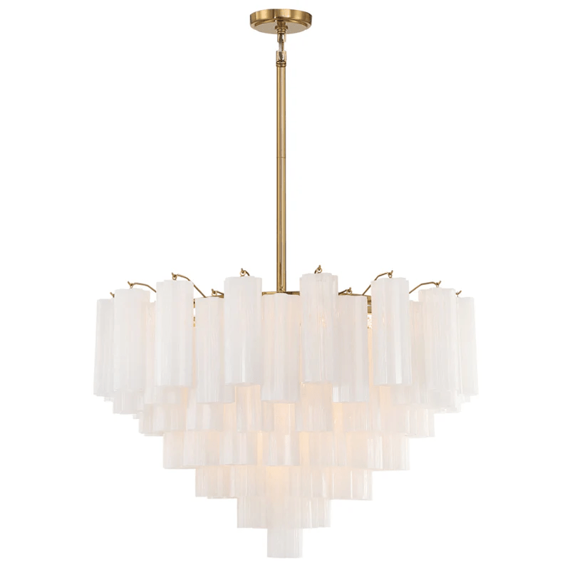 Virella Glass Chandelier — Five-Tier Tronchi Glass in Brass