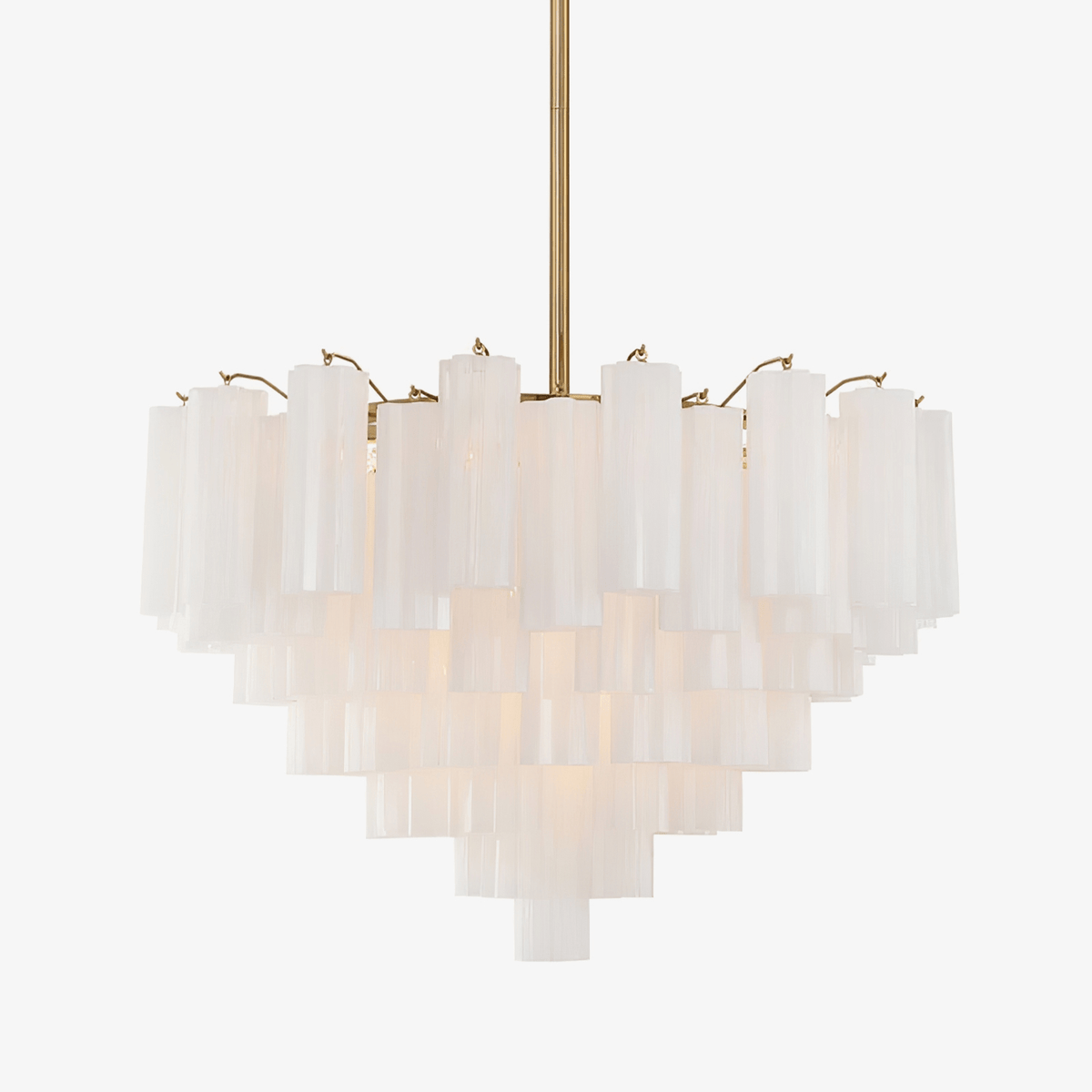Virella Glass Chandelier — Five-Tier Tronchi Glass in Brass